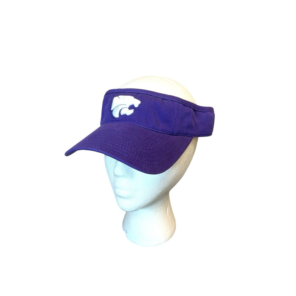Kansas‎ State University Wildcats Visor Cap Hat Purple Embroidered Adjustable